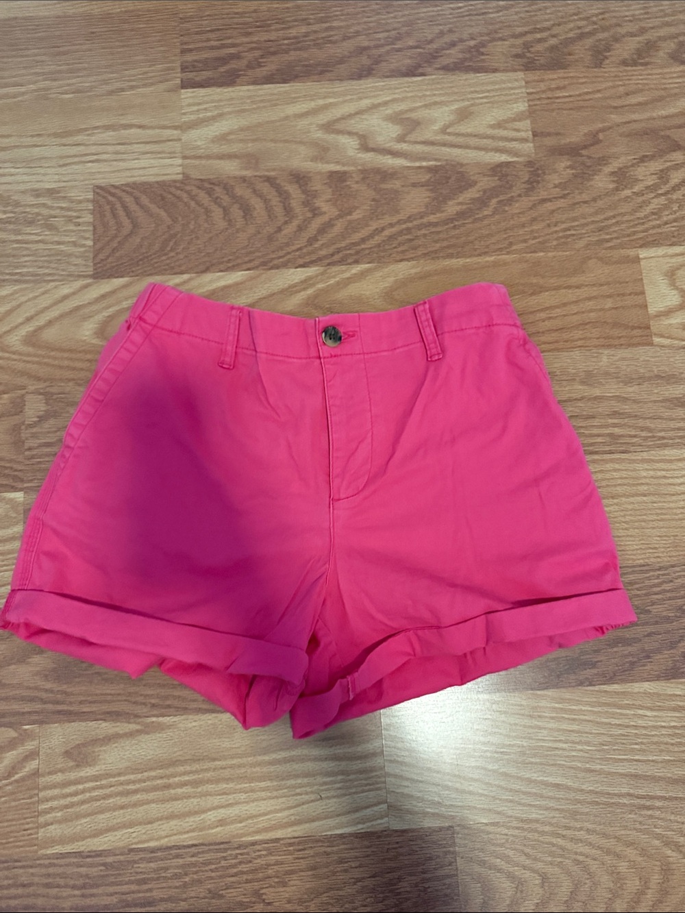 Old Navy Hot Pink High-Waist Roll Cuff Shorts